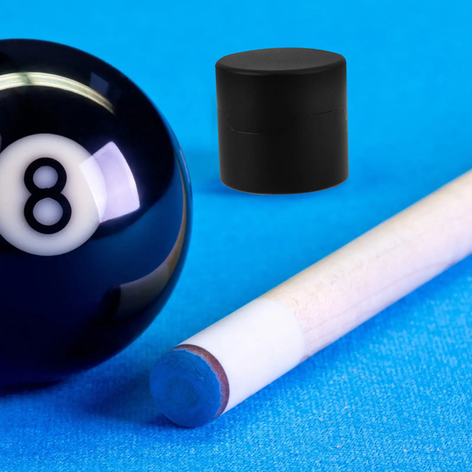 

Black Octagonal Magnetic Chalk Box Aluminum Pool Table Chalk Holder Secure Closure Billiard Accessories Freshness Keeper