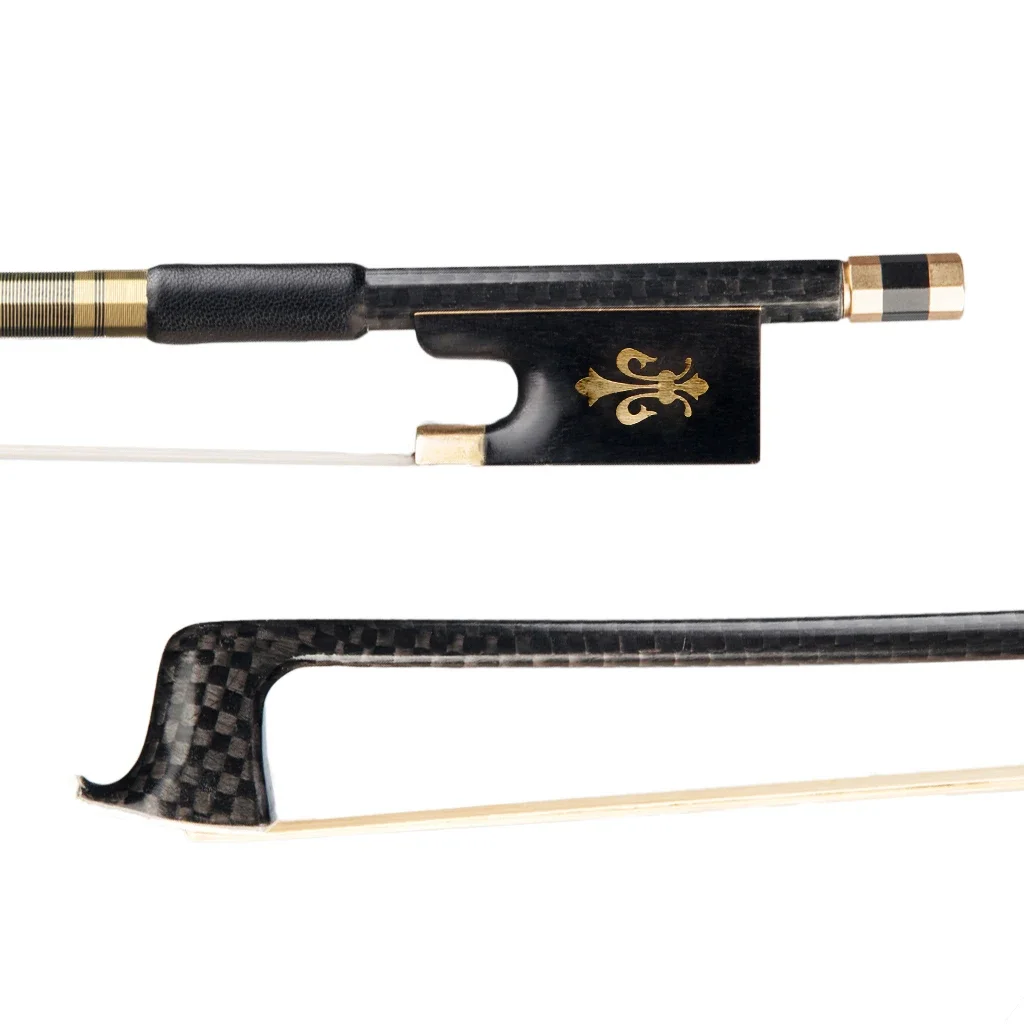 5pcs 4/4 Size Grid Carbon Fiber Violin Bow 4/4 Violins Fiddle Bow Ebony Frog Sheepskin Wrapped