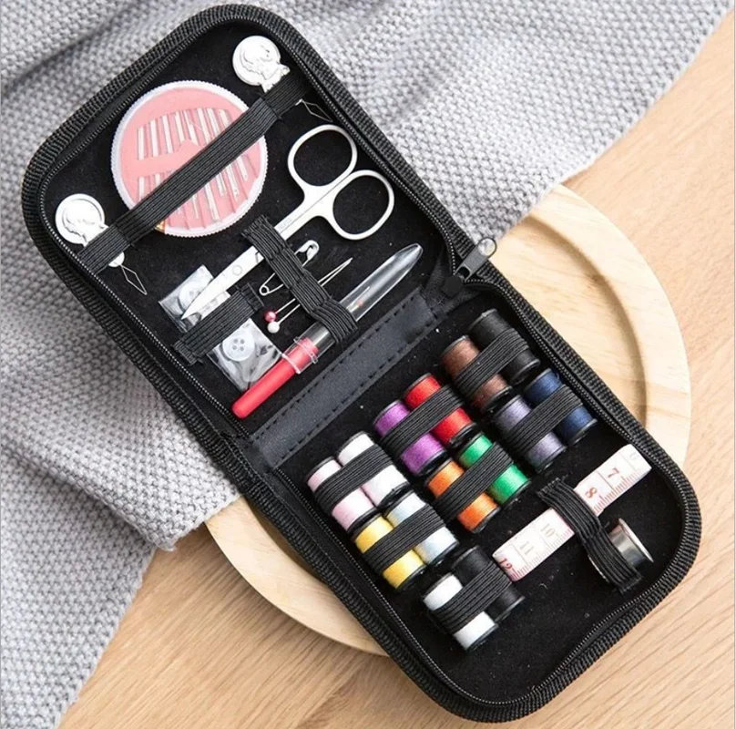 

Complete Sewing Kit With Threads Needles Scissors Tape Measure Buttons Portable Travel DIY Embroidery Handwork Sewing Tool Set