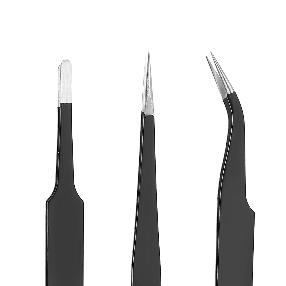 Precision 6 pz/set pinzette per riparazione industriale Set di pinzette per gioielli per orologi elettronica per telefoni cellulari antistatica