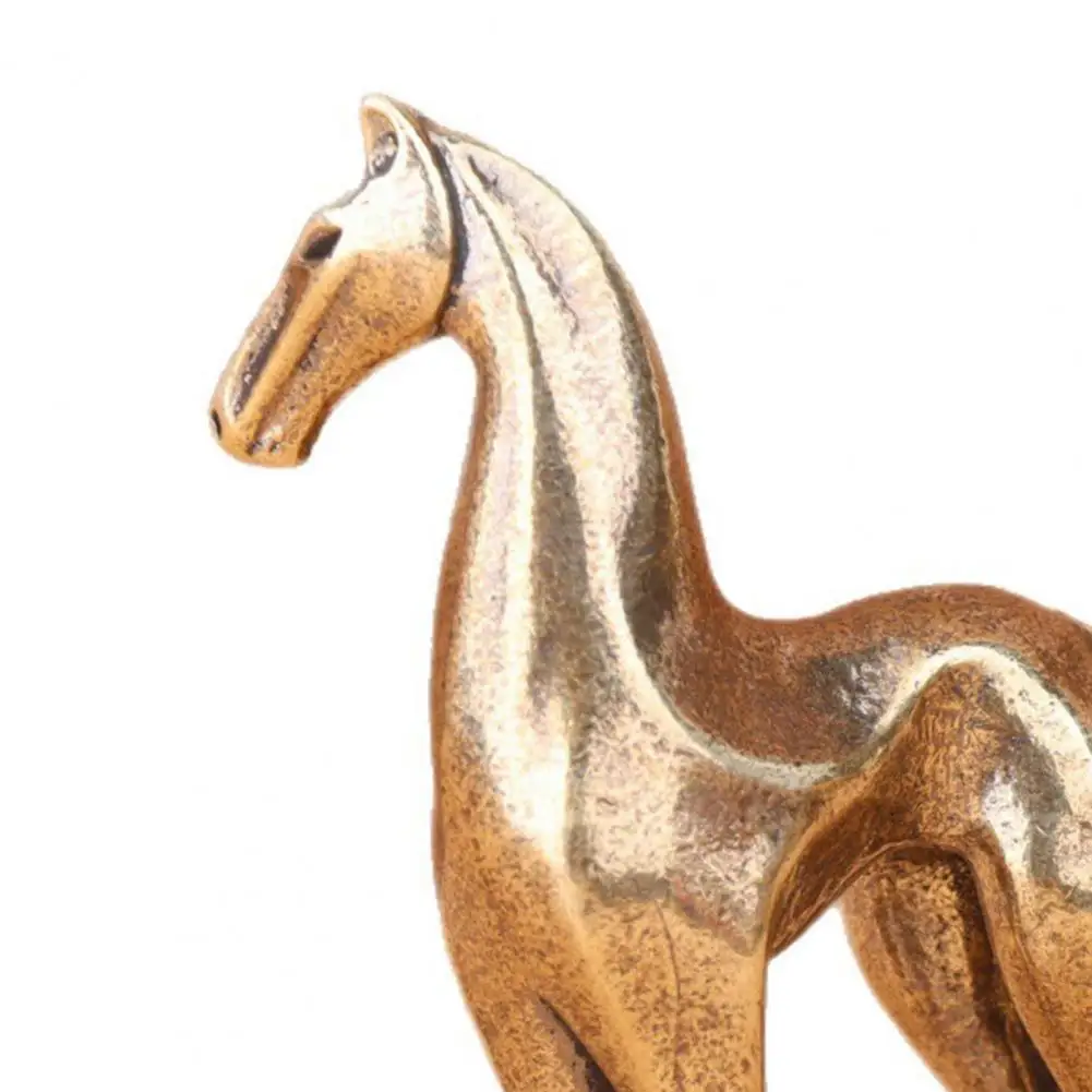 Modern Horse Desk Ornament Vintage Mini Horse Brass Figurine Small Collectible Statue Feng Shui Office Desk Ornament Table