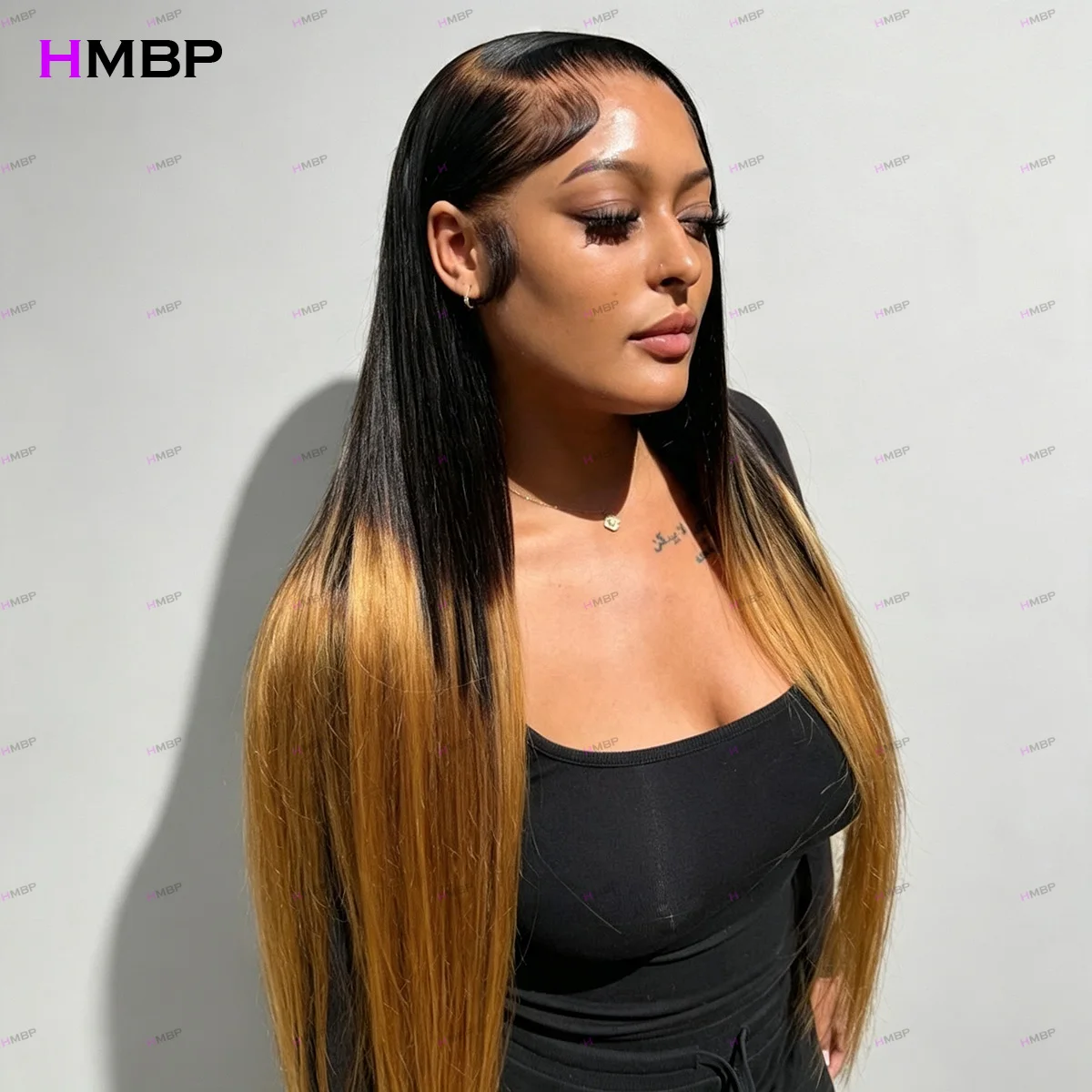 hmbp-glueless-1b-27-ombre-straight-blunt-cut-bob-wig-400-density-human-hair-wig-pre-plucked-for-black-women-5x5-lace-front-wig