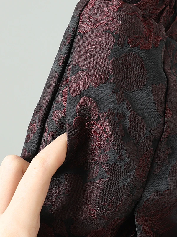 Authentische Blumenstickerei Seiden-Leinen-Hose mit Fleecefutter, Winterwarme Retro-Künstlerische Laternenhose mit Hoher Taille und Elastikbund