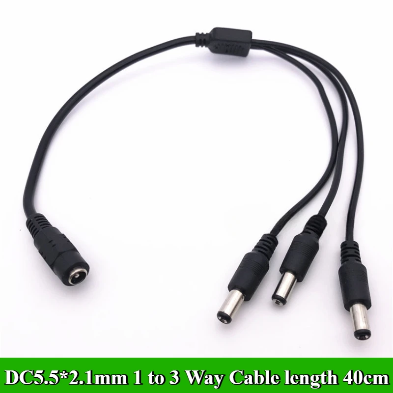 DC5.5 * 2,1mm 1 a 2/3/4/5/6/8 vías Cable divisor de corriente CC 5V 12V Cable conector adaptador de corriente para tira de luces LED cámara CCTV