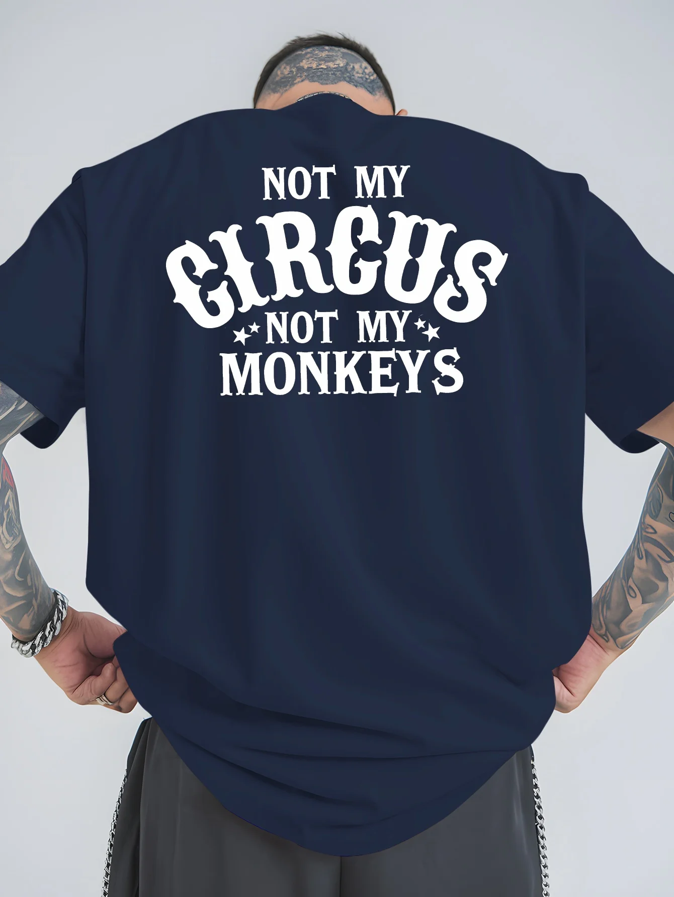Men's Women Not My Circus Not My Monkeys T Shirt Tee Streetwear Oversize Summer Fashion Loose Top Short Sleeve Breathable