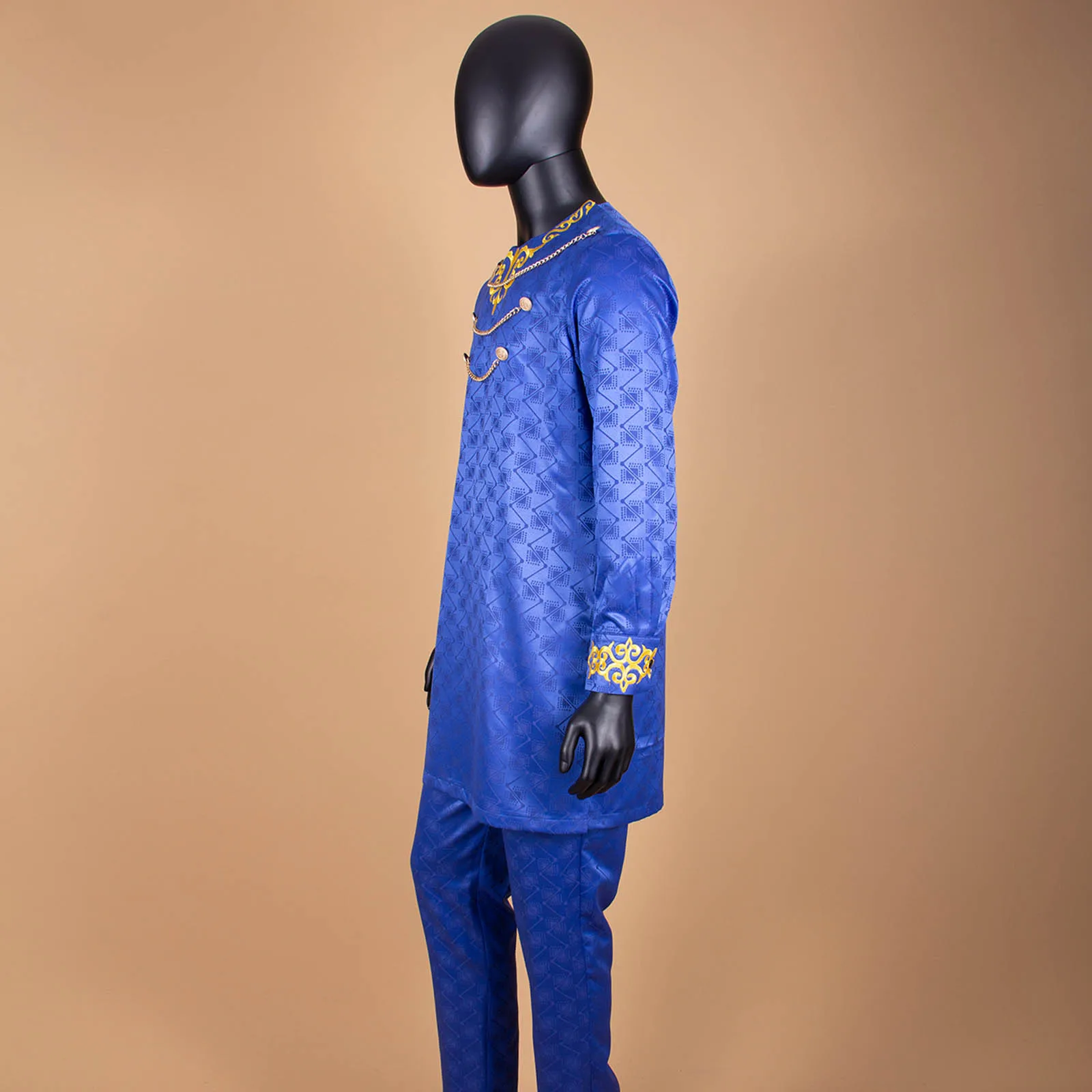 New Fashion African Men's  Embroidered Shirt and Trousers 2-piece Set Festival Bazin Riche Wedding Evening Clothes A2216026