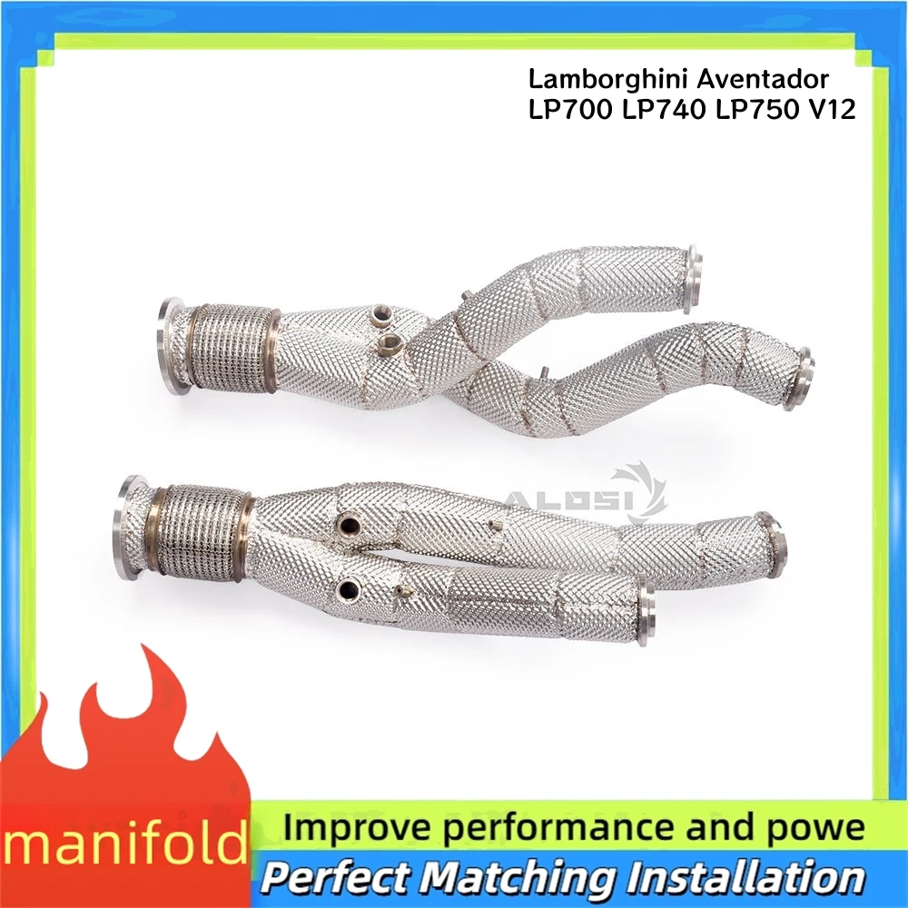 

Обновление мощности выпускного коллектора из нержавеющей стали для Lamborghini Aventador LP700 LP740 LP750 V12, преобразователь водосточной трубы с высоким расходом