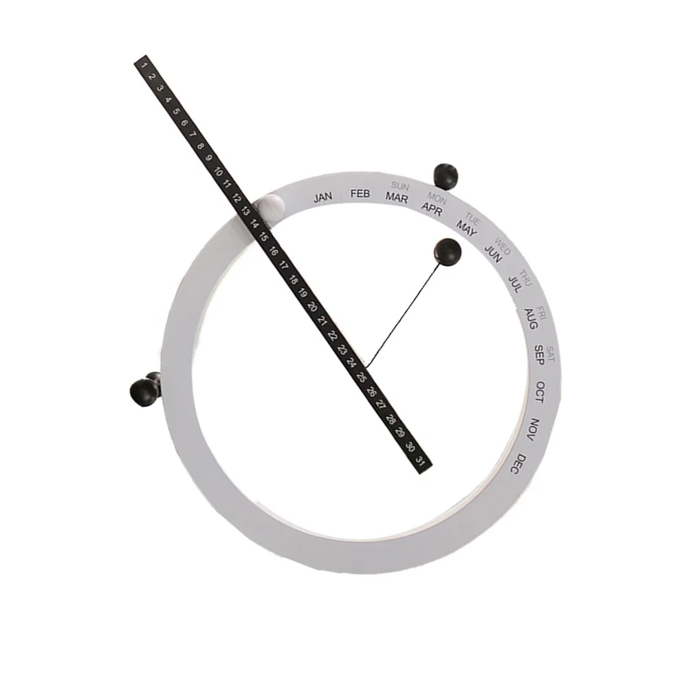 1 قطعة تقويم مكتبي مغناطيسي أسود أبيض ديكور مكتب المنزل الحديث سنة شهر أسبوع الكرة معلقة حلية ل