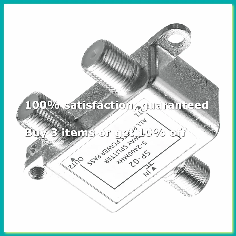 Digital 2 Way Coaxial Cable Splitter 5-2400MHz, RG6 Compatible, Work with Analog/Digital TV Connections and Internet-DTD2