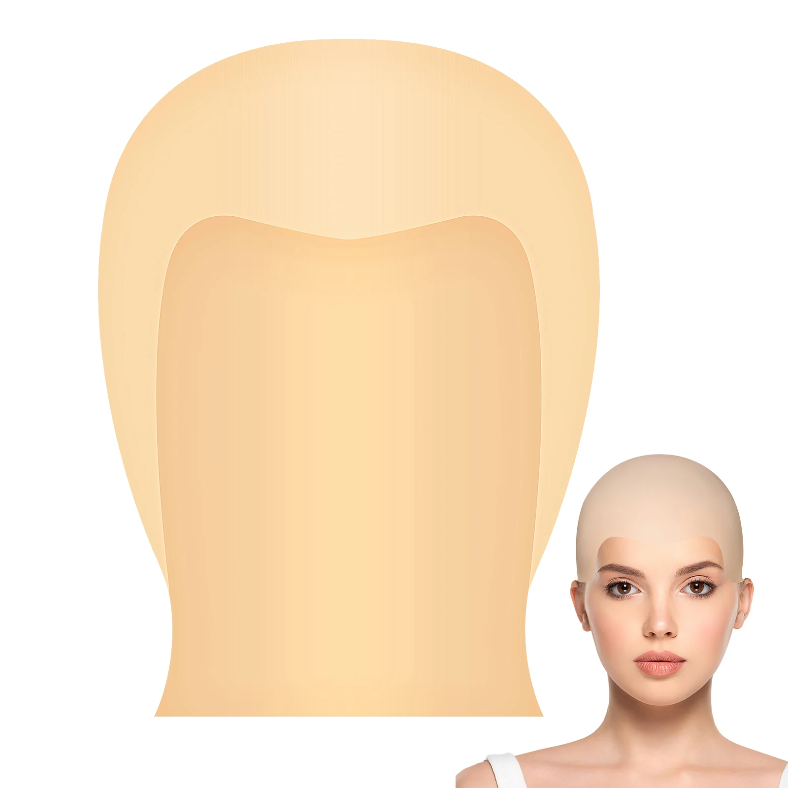 دائم اللاتكس أصلع قبعات ماكياج شعر مستعار مرنة النايلون أصلع قبعة الكبار واقعية الراهب زي الفيلم والتلفزيون ماكياج تأثيري الدعامة #2