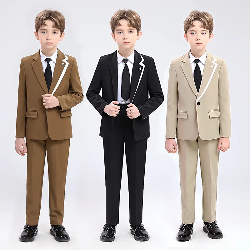 

Children Suits for Boys English Gentleman Suit 2 To 16 Years Old Kids Piano Host Speech Flower Child First Birthday Dress