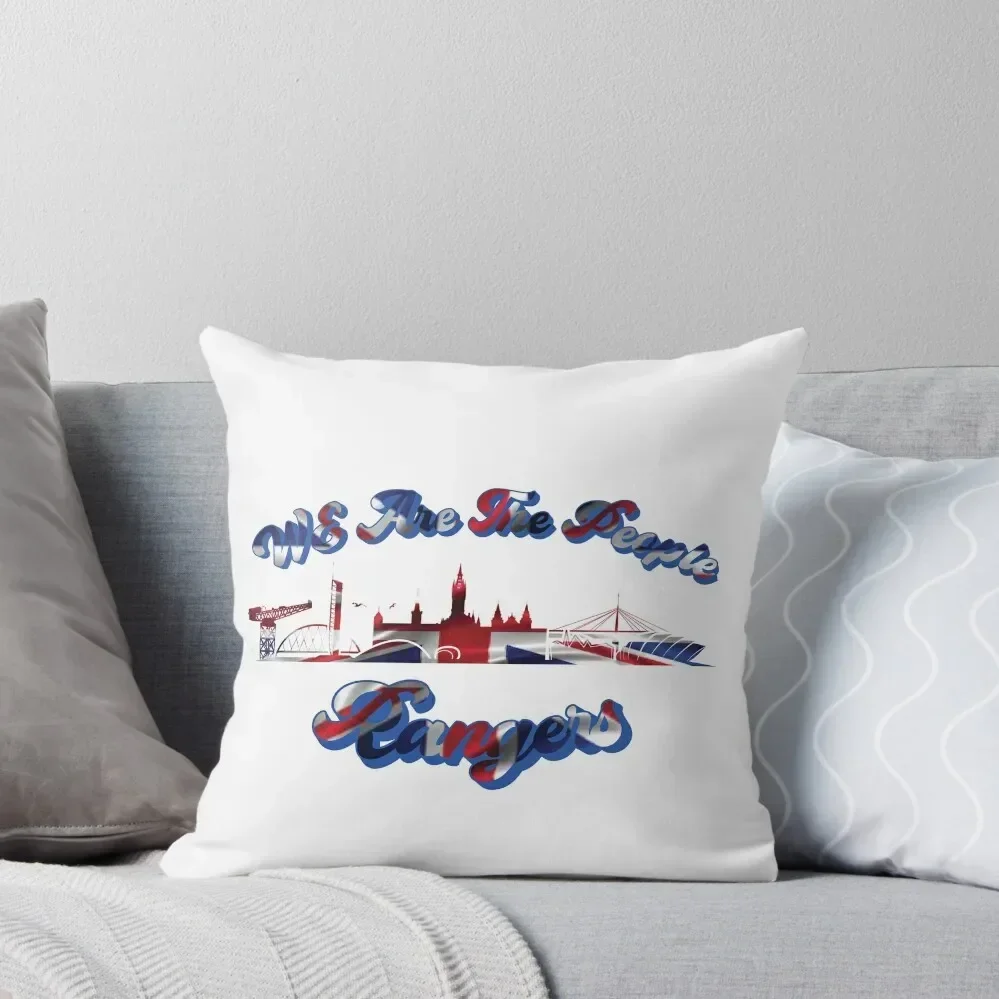 Rangers , Football Fan Gift, Glasgow Skyline, Retro Design, Scottish Football Throw Pillow Pillows Aesthetic pillow