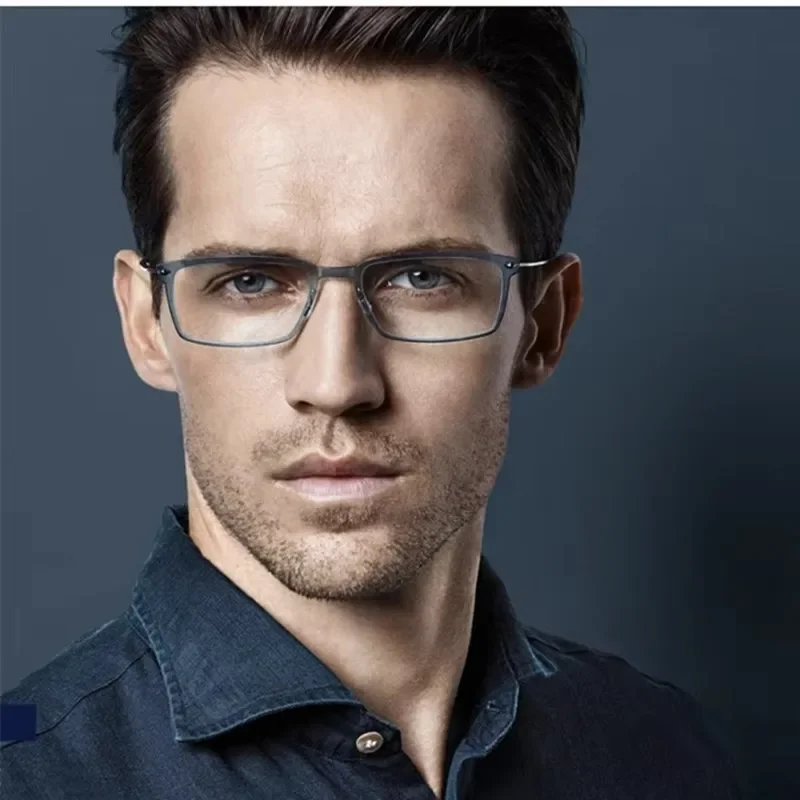 KUXA Ultra Light Screwless Design Eyeglass Frames For Men Nylon Titanium Rectangle Optical Glasses Frame Myopia Spectacles