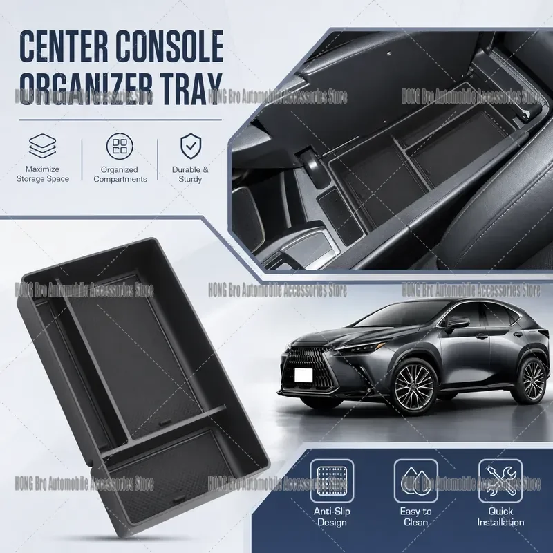 For Lexus NX NX250 NX350 2022 2023 2024 2025 Central Armrest Storage Box Console Organizer Tray Auto Interior Accessories