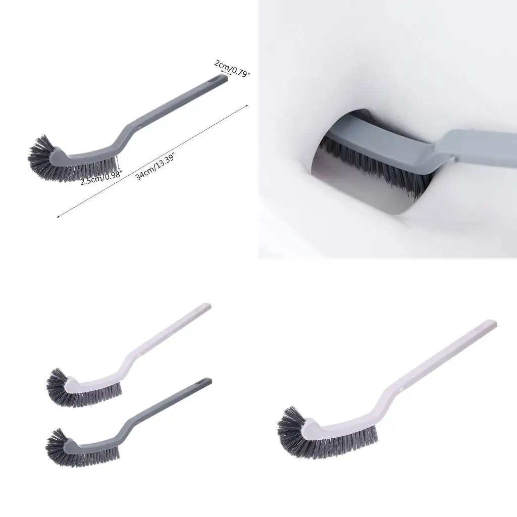 Plastic Long Handle Curved Plastic Toilet Cleaning Brush Corner for Rim Cleaner high quality