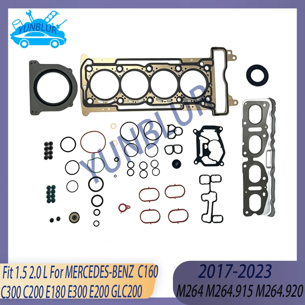 Engine Full Head Gasket Set Fit 1.5 2.0 L M264 17-23 For MERCEDES-BENZ C160 C300 C200 E180 E300 E200 GLC200 M264.915 M264.920
