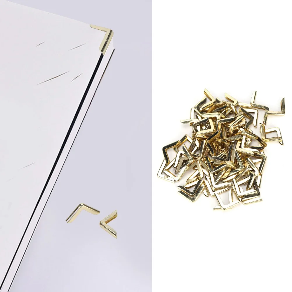 100Pcs Accessory Gold Corner Guard 14.5*14.5*2.3mm Durable Book Corner Protector Album Corner Protector Diary