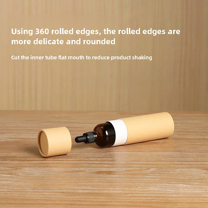 10/30/50pcs Essential Oil Bottle Paper Tube Packaging Box Universal Kraft Paper Cylinder Gift Box Tea Paper Can Wholesale