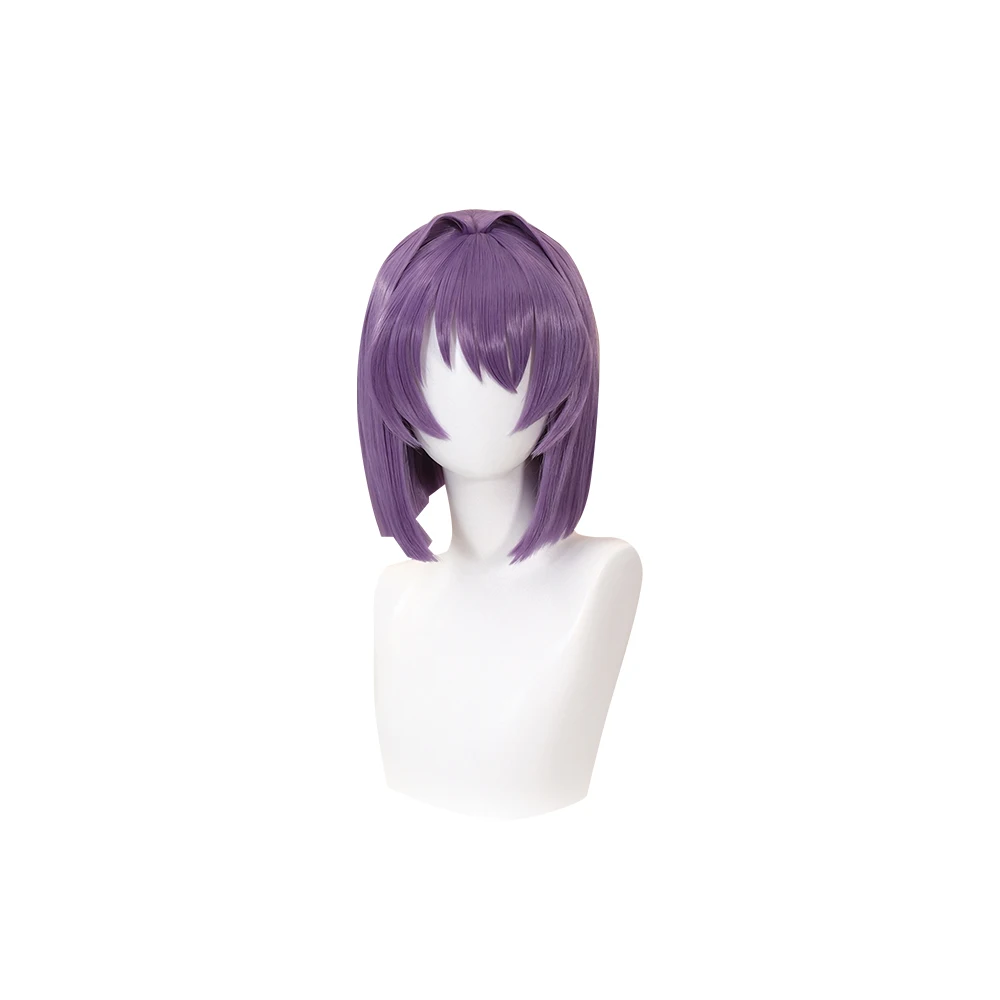 IN STOCK Fujibayashi Ryou Wig Anime CLANNAD Cosplay Wig DokiDoki Fujibayashi Ryou Women 38cm Cute Short Purple Hair Free Wig Cap