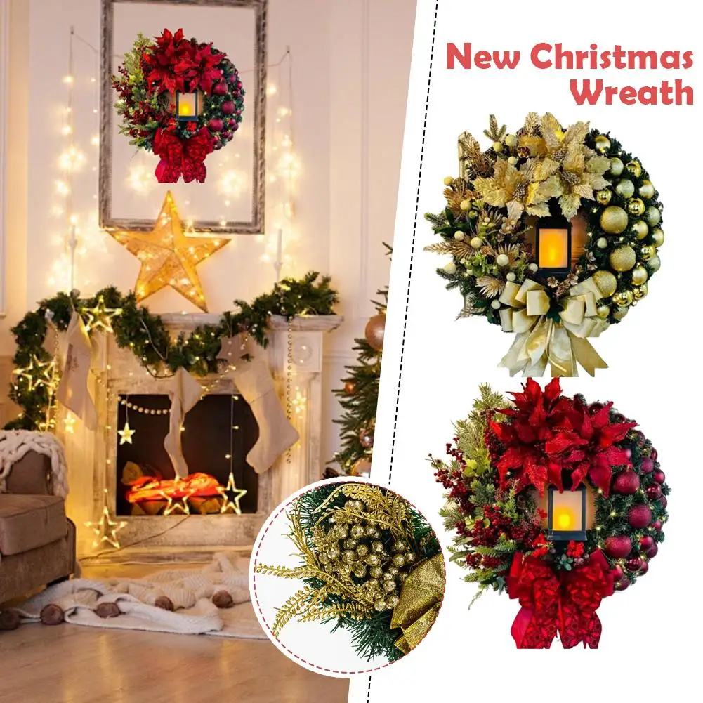 

Цветочный бант, шар, Рождественский венок с масляной лампой, Navidad, вечерние, свадебные, двери, окна, стены, камин, лестница, украшение для балкона