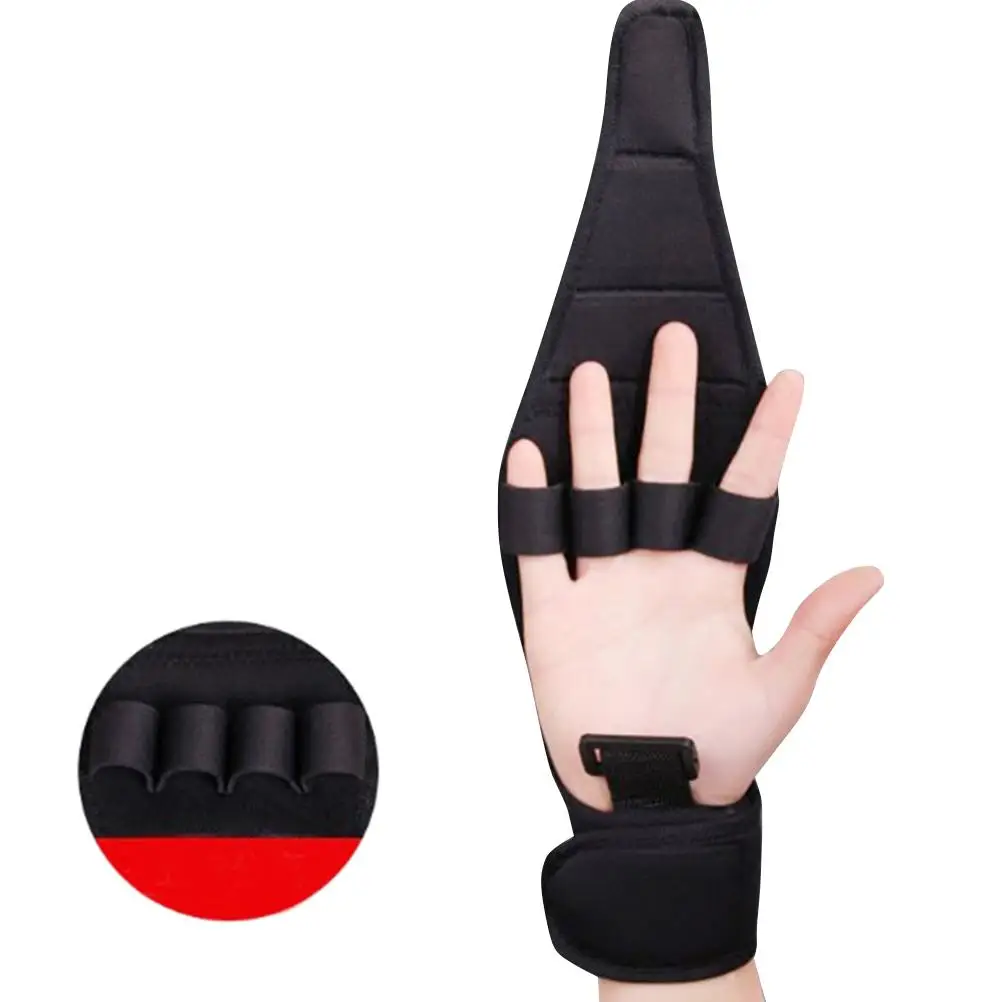 

Hemiplegia Rehabilitation Finger Brace Stroke Gloves Black Auxiliary Training Device Splint One Size Fits All Adjustable Strap