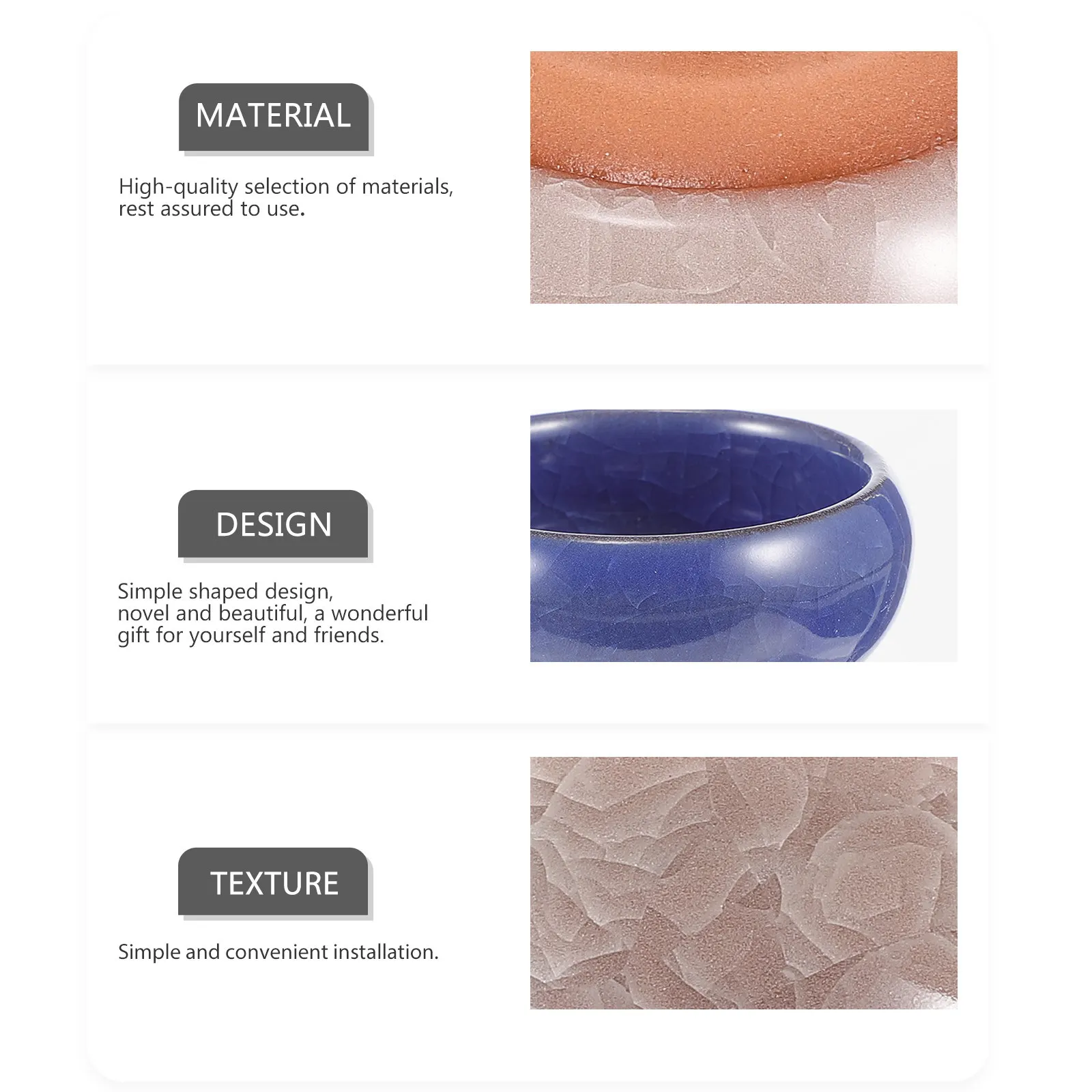 

6Pcs Small Ceramic Bowl for Essential Oils Simple Design Aromatherapy Holder Beauty Shop Use Small Ceramic Bowl