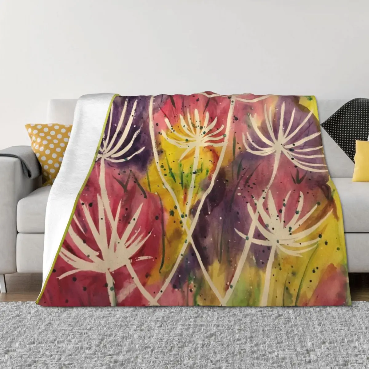 

Dried Allium, onion plant Throw Blanket Bed linens Softest Decorative Throw Stuffeds Blankets