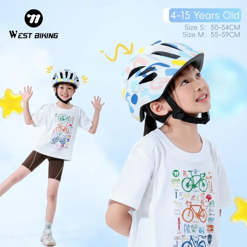 

Детский велосипедный шлем WEST BIKING, защитный шлем для верховой езды, детские спортивные велосипедные шлемы для скейтбординга
