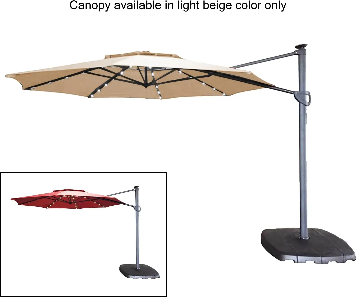 Replacement Canopy Top Cover for Umbrella in Outdoor Patio - Upgraded Fabric Riplock 500