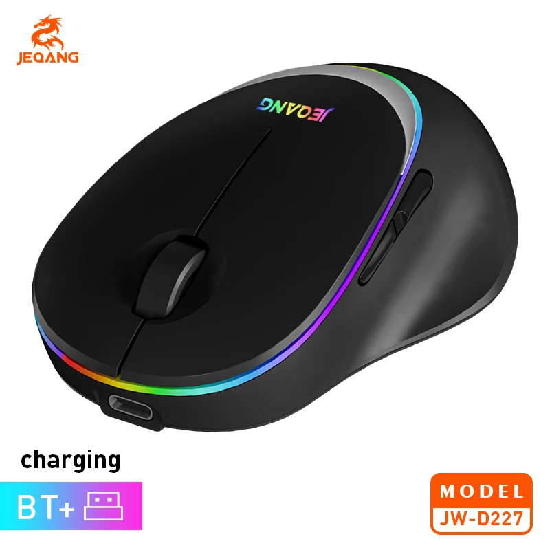 

JW-D227 RGB 2.4G Bluetooth Двухрежимная зарядная мышь