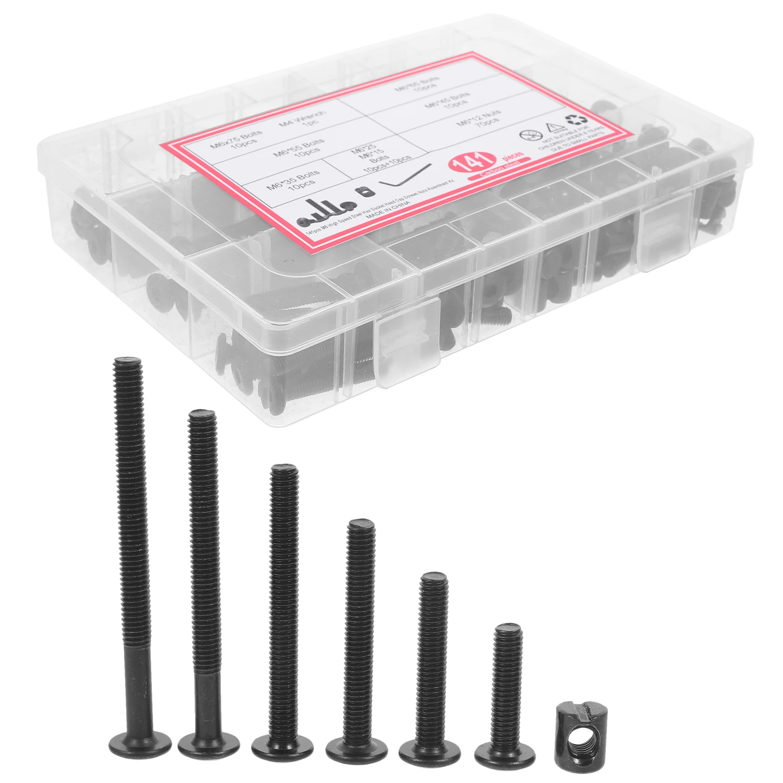 

141 Pcs Screw Kit Furniture Bolt Nut Baby Beds Connecting Fastener Bolts Aluminum Alloy Screws and Connection