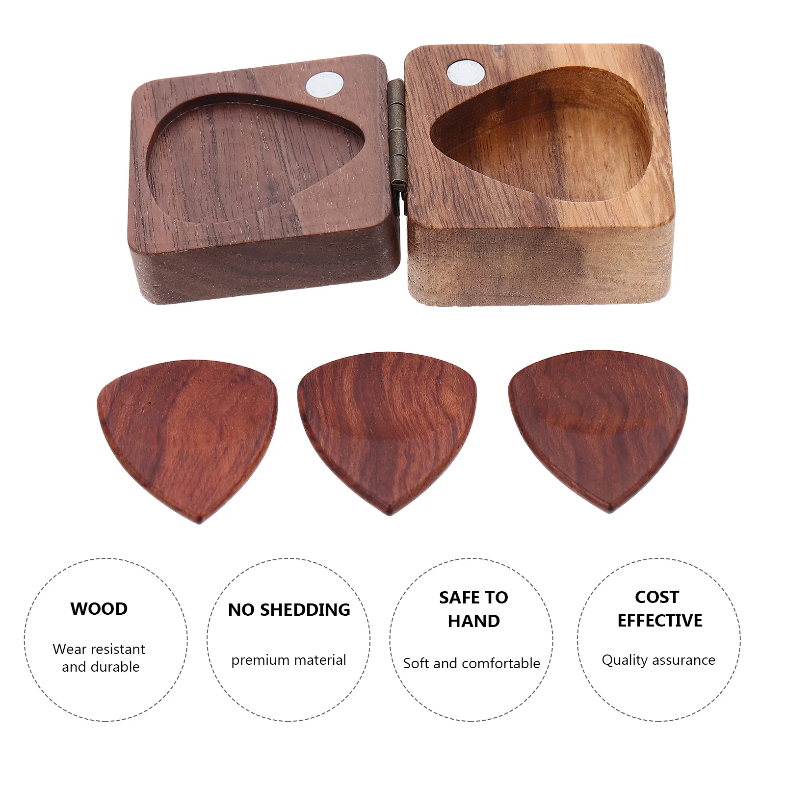 

1set 1Set Wooden Guitar Picks Durable Small Size Smooth Edges Folk Guitar Practice Portable Plectrum Natural Stringed Instrument
