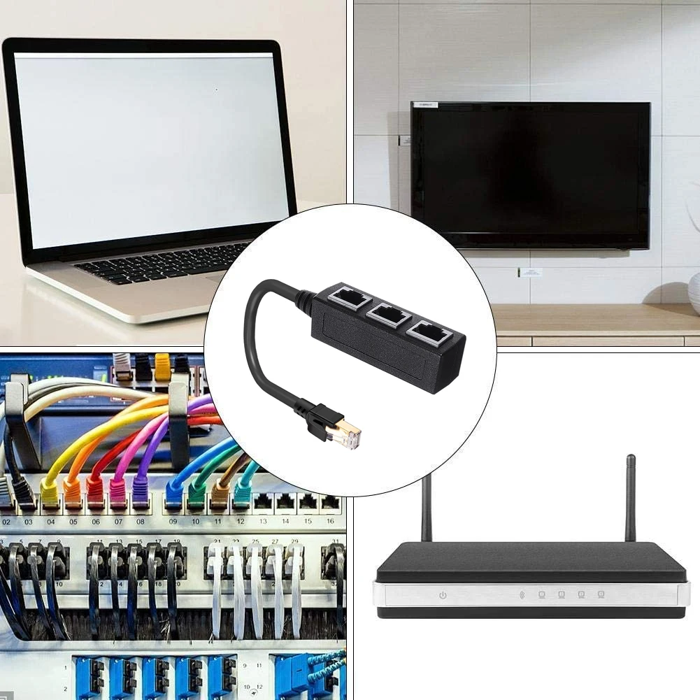 От 1 до 3-портового удлинителя, кабель-адаптер для сетевого удлинителя, сетевой адаптер, удлинитель кабеля Ethernet LAN для Cat 8/Cat7