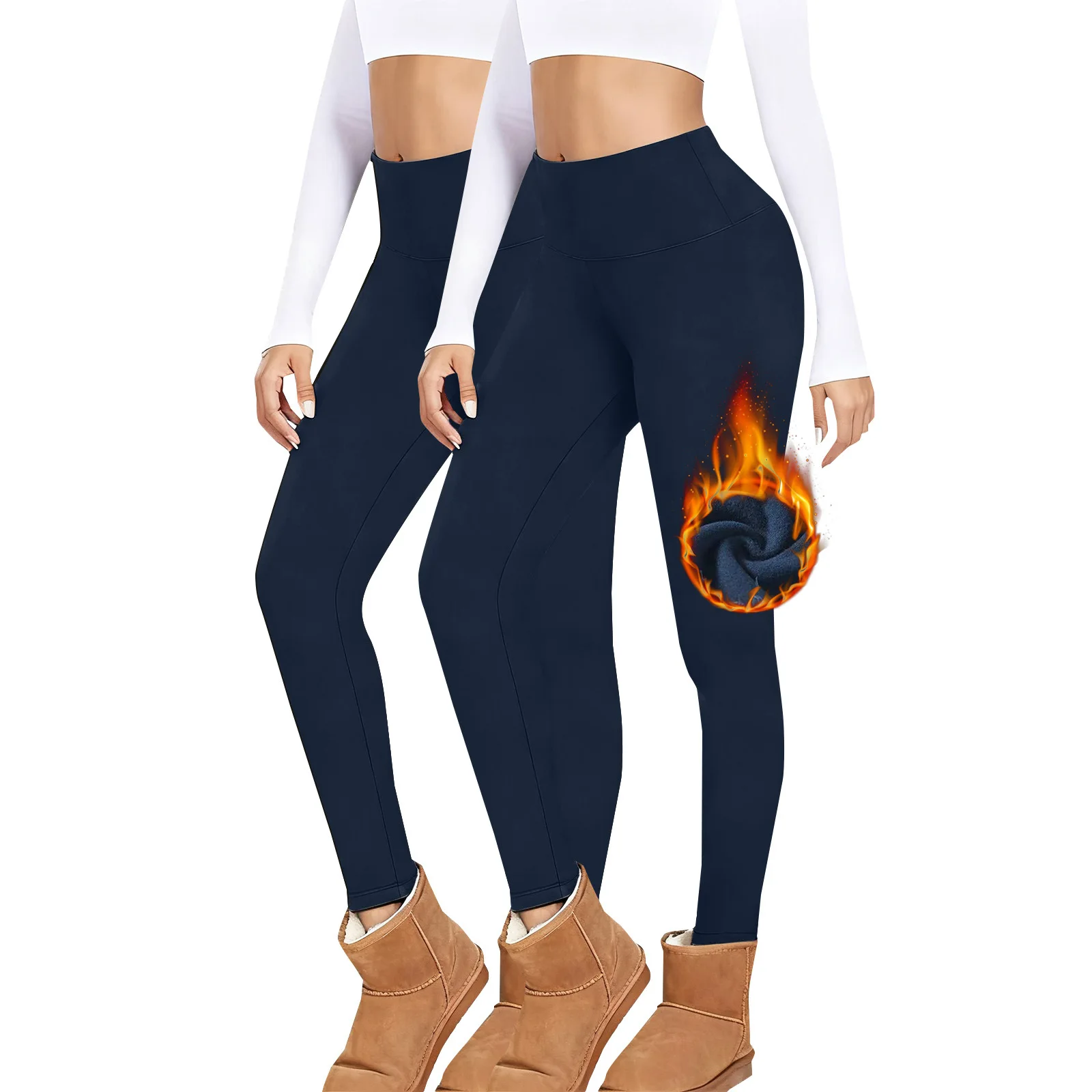 2 قطع المرأة الحرارية صوف مبطن عالية الخصر الرياضة طماق تجريب الشتاء الدافئة رشاقته الجوارب لينة اليوغا السراويل