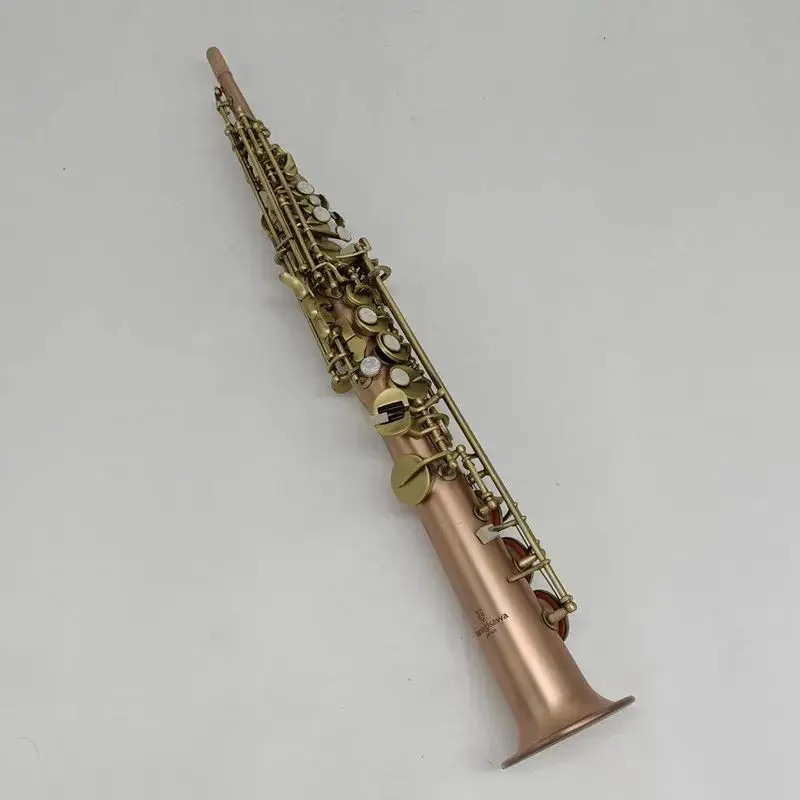 

Japan S 901 Brass Straight Soprano Sax Saxophone Bb B Flat Woodwind Instrument Natural Shell Key Carve Pattern