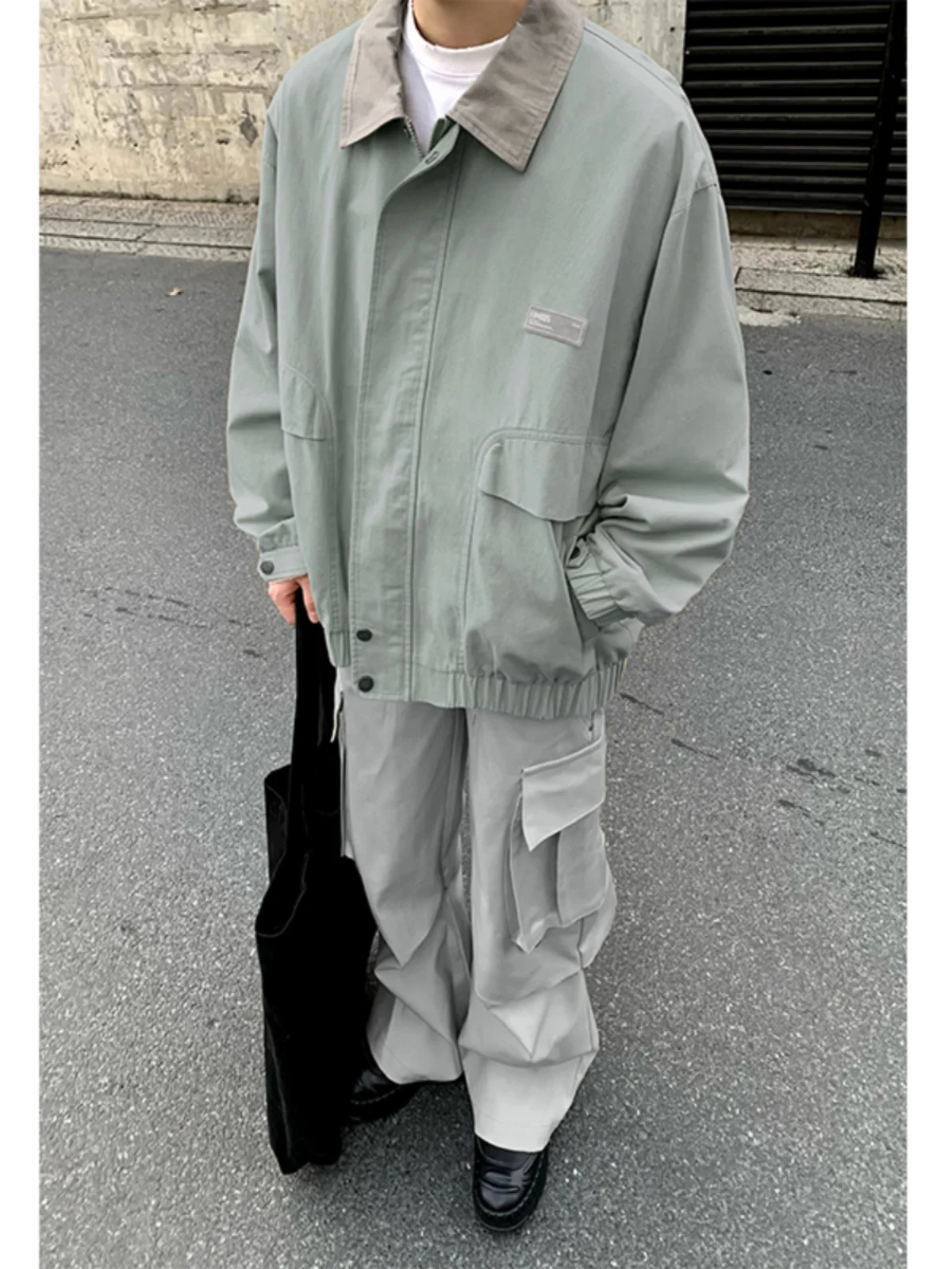 

Мужская куртка в стиле колор-блок, весенне-осенняя, американский ретро-стиль, новинка 2024 года, модная, для колледжа, стильная, уличная, рабочая куртка