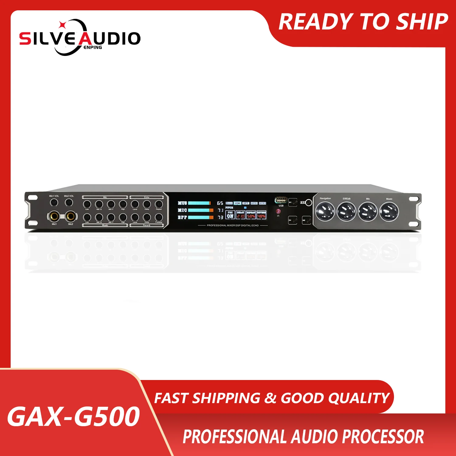 GAX-G500 new design Blueteeth USB optical fiber input home karaoke stage performance bar karaoke effect processor