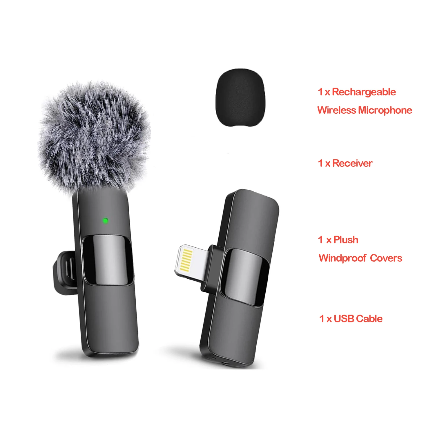 Wireless Microphone for iPhone Recording Mic for Video Podcast Vlog YouTube Mini Lavalier Microphone for iPhone 16/14/13/12/SE