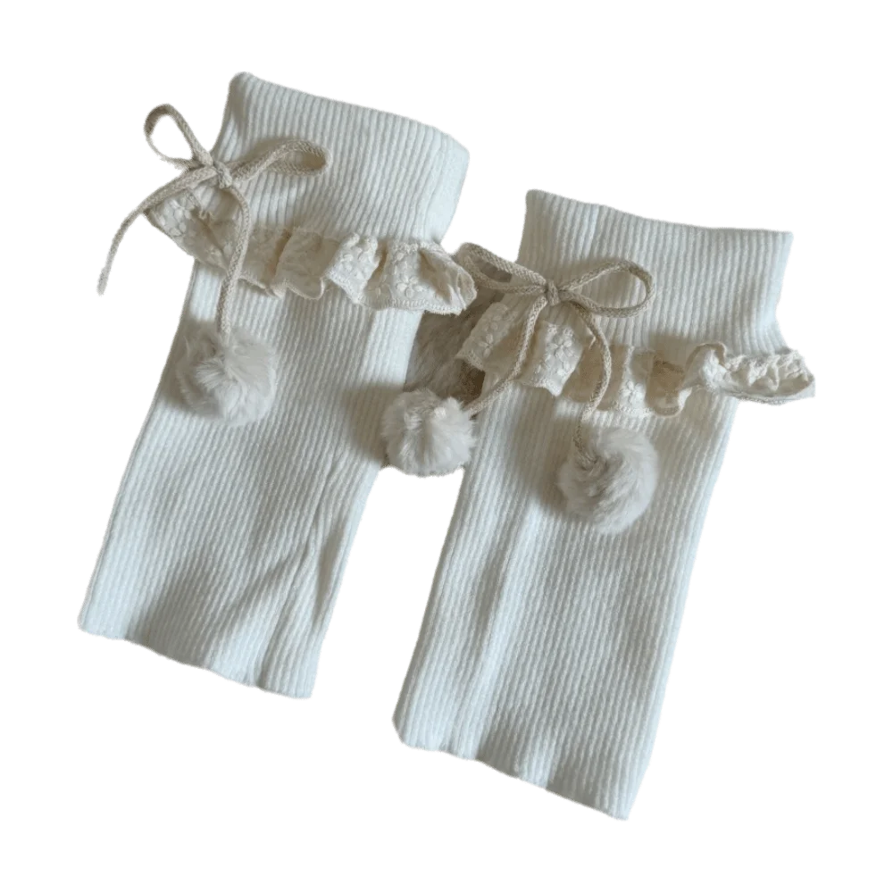 

Kawaii High Elastic Lolita Style Socks Knitted Bow Bow Leg Warmers Sweet Style Foot Warmer Girls Fashion
