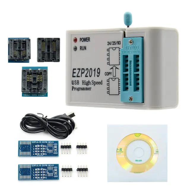EZP2019 High-speed USB SPI Programmer ezp 2019+  Adapters Support 24 25 93 EEPROM 25 Flash BIOS Chip