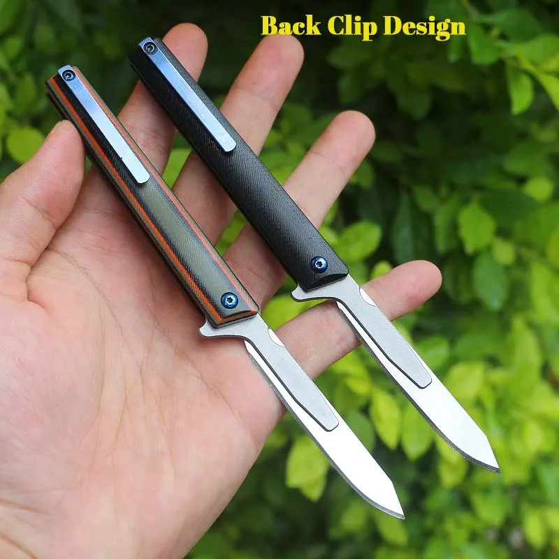 Imagem -04 - Folding Pocket Key Knife Lâmina de Aço Carbono Rápido Open Bisturi Edc Outdoor Desembalar Arma de Auto-defesa G10 no 60