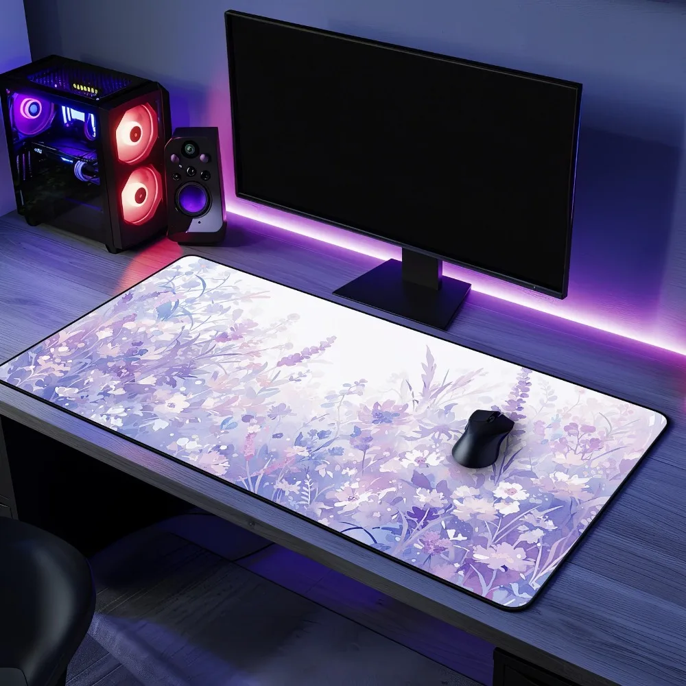 Lavender flower pattern mouse pad - Cute purple desktop pad pc accessories коврик для мыши alfombrillas para escritorio