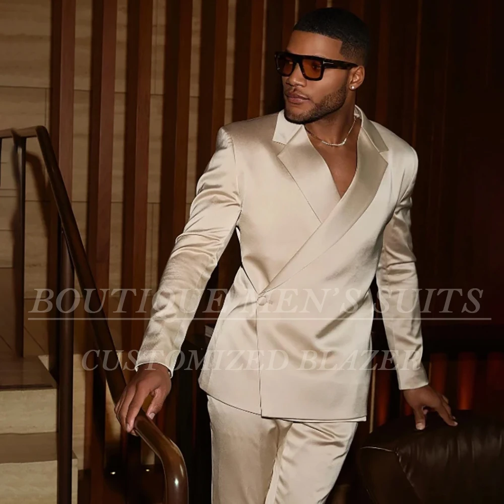 

Chic Men's Suits Formal One Button Notch Lapel Slim Fit 2 Piece Jacket Pants Outfits Customzied Party Male Clothing Costume