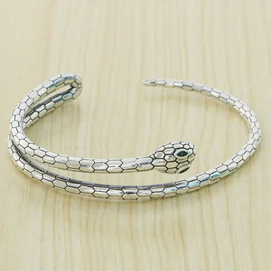 Vintage Snake Bracelet Sterling Silver 925 Old Zodiac Snake Bracelet Bracelet for Men and Women Lovers Hip Hop European Personal