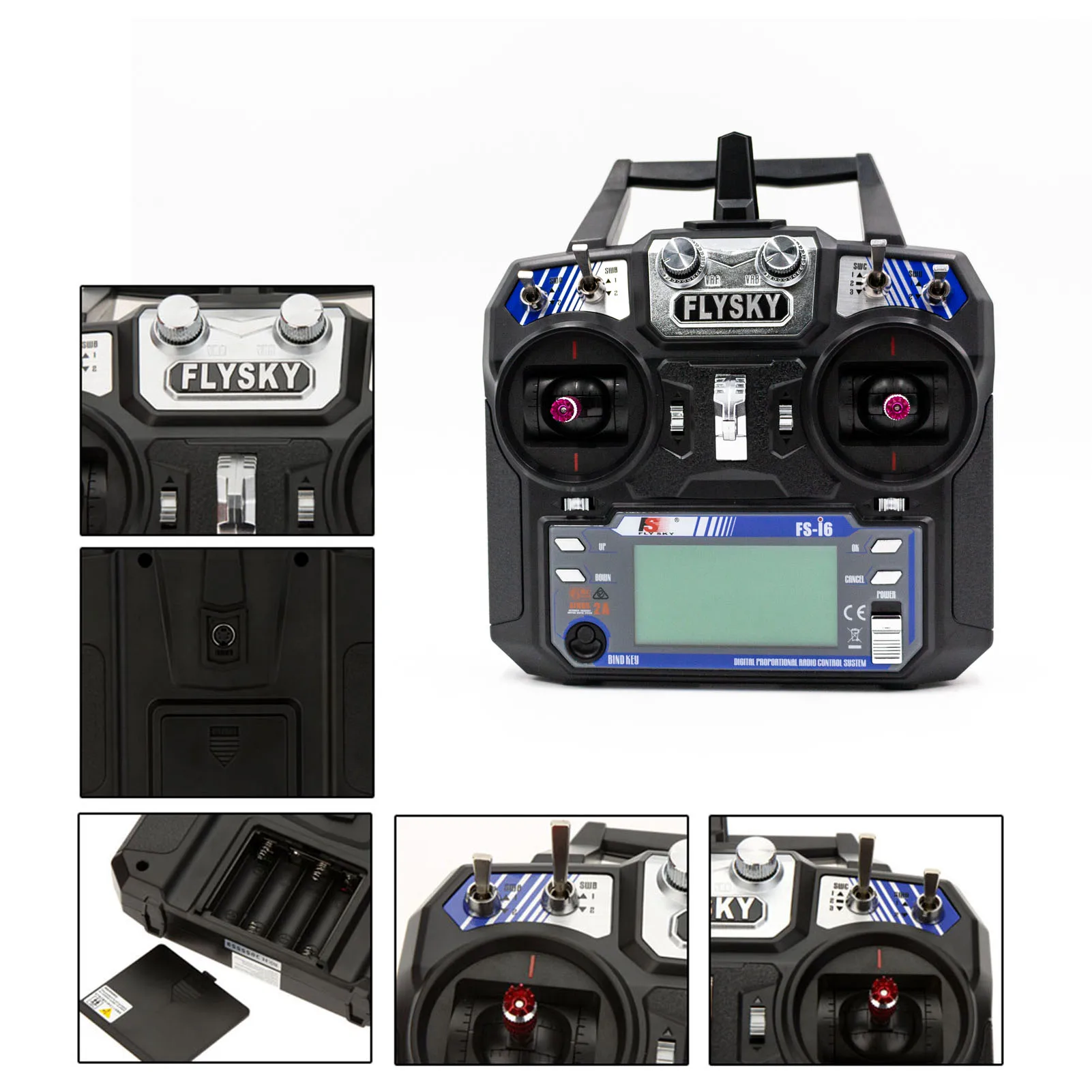 High Quality Flysky FS-i6 AFHDS 2A 2.4GHz 6CH Radio System Transmitter for RC Helicopter Glider with FS-iA6 Receiver Mode 2