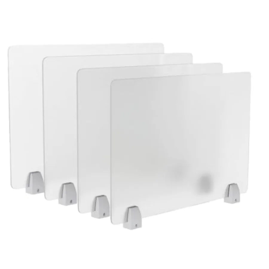 Office desk dividers for privacy partitions, PVC material, black color, clamp-mounted for easy installation in offices, schools