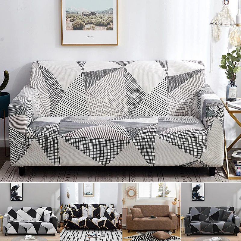 

Printed Pattern Elastic Sofa Covers Living Room Funda Sofa Couch Cover Chair Protector 1/2/3/4-seater Geometric Sofa Slipcovers