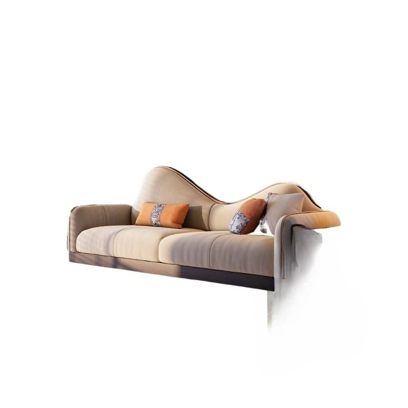 

French retro sofa simple double triple antique small apartment living room fabric sofa