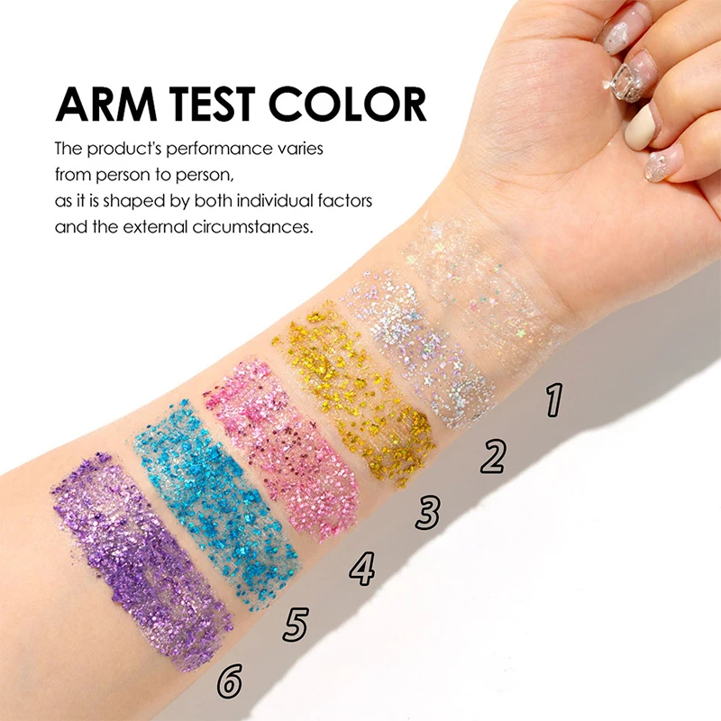 Sparkling Sequins Glitter Gel Stick Highgloss Shine Pearl White Pink Eyeshadow Glitter Face Body Painting Brighten Stage Makeup