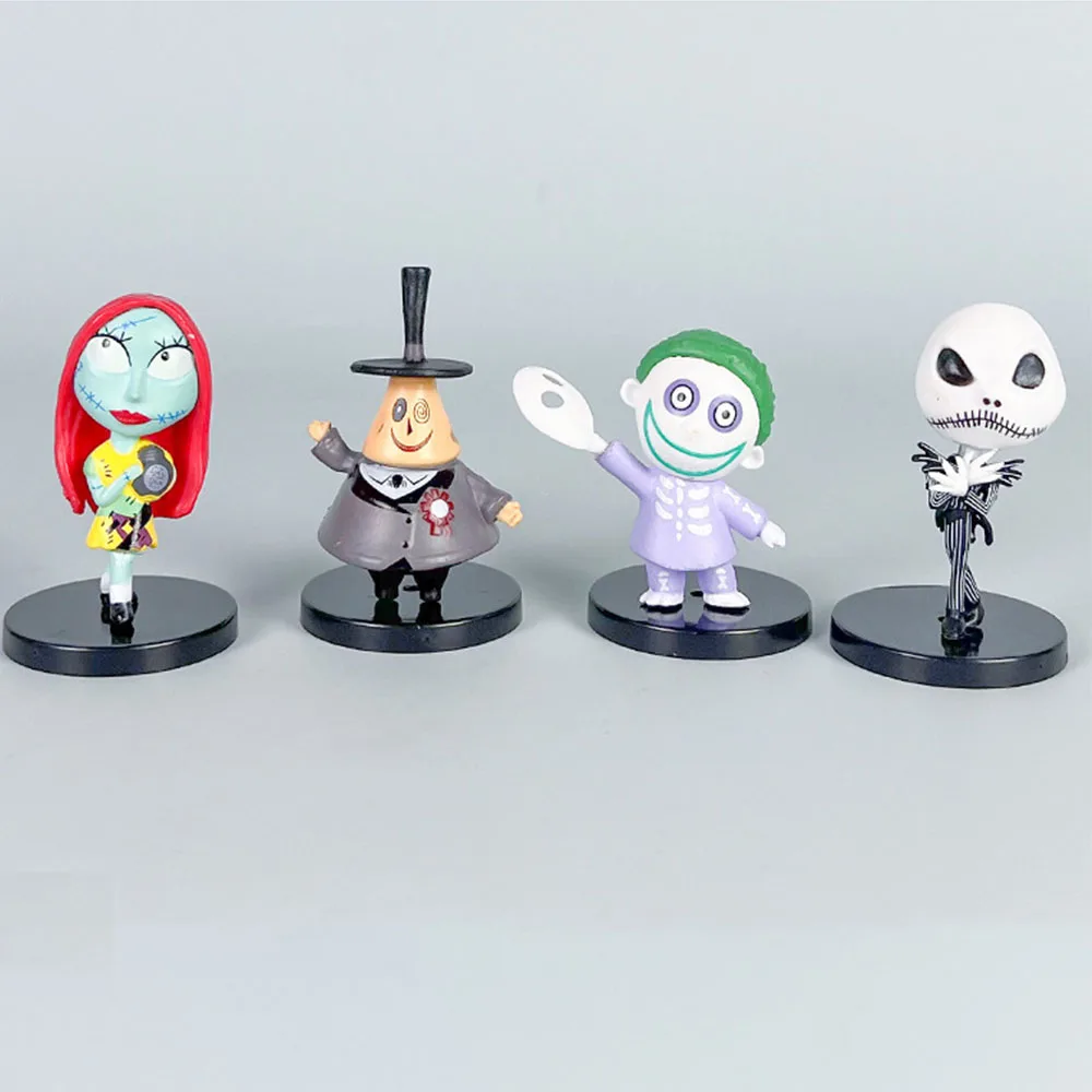 10-20 Pcs/Lot The Nightmare Before Christmas 7cm Mini Figure Jack Skellington Horrible Funny Halloween Doll Model Ornaments Toys